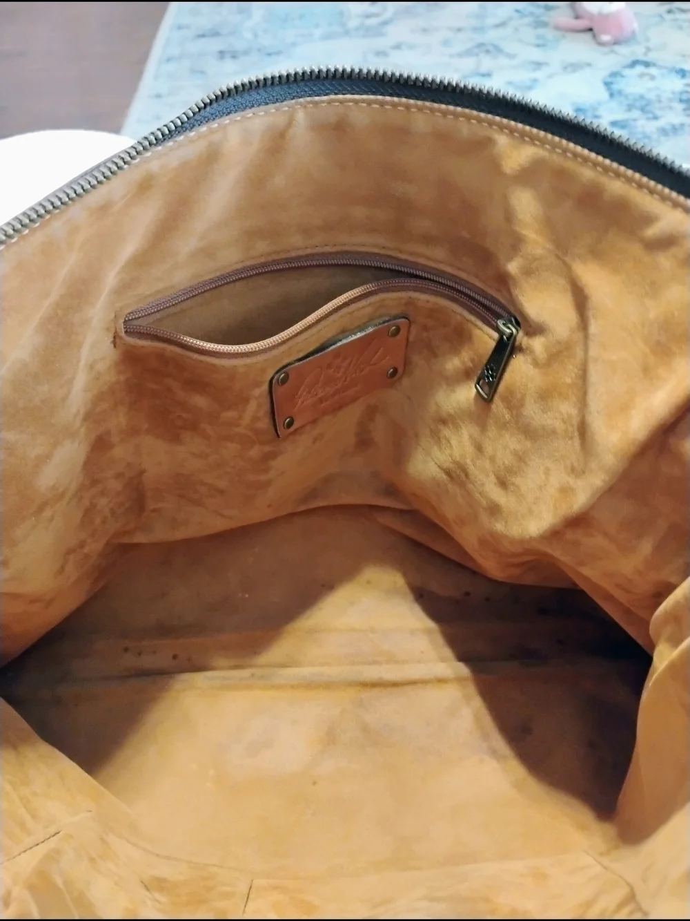 VTG Patricia Nash Leather Tablet/Messenger Bag.Brown Distressed Leather With Map